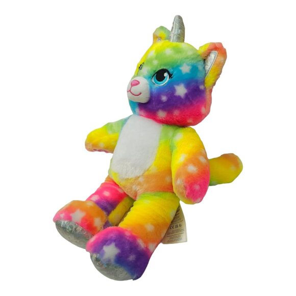 Build A Bear Workshop Rainbow Kittycorn Plush Holographic Horn Paws Stuffed Toy - Picture 4 of 12